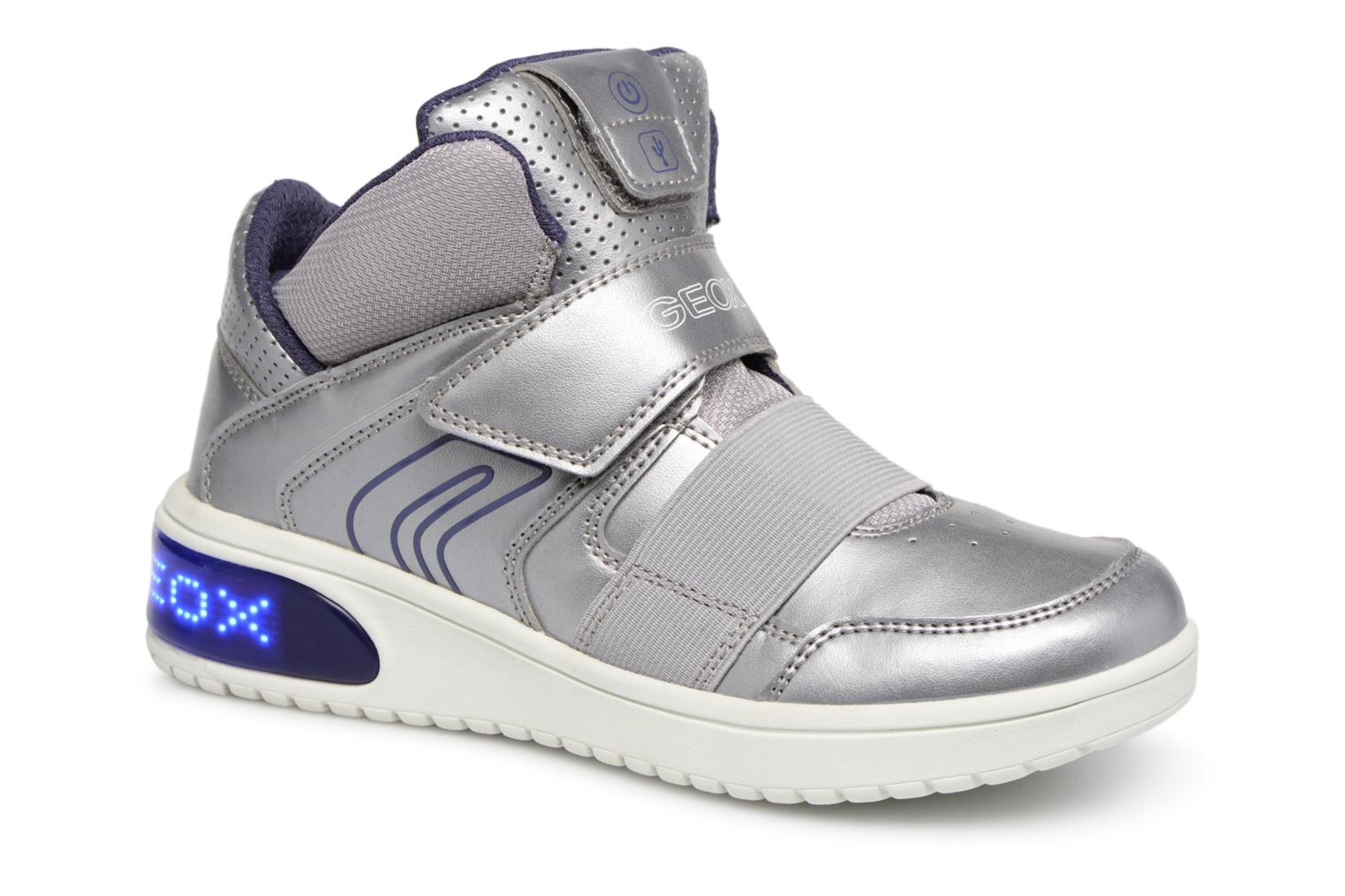 Baskets Geox J Xled Argent vue détail/paire